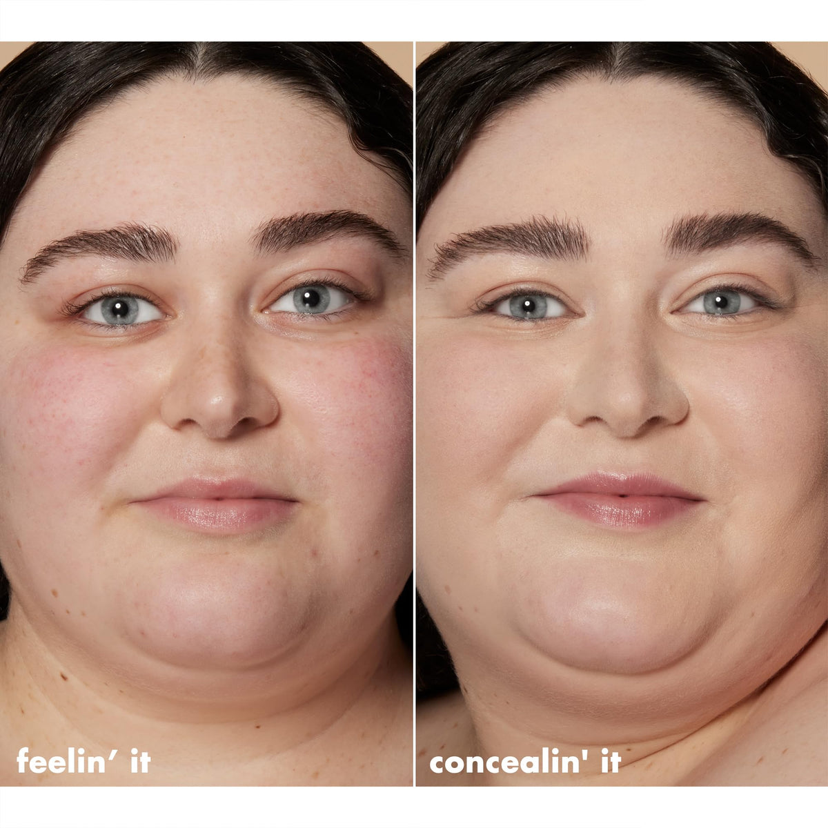 e.l.f. concealer before and after under-eye demonstrating coverage benefit