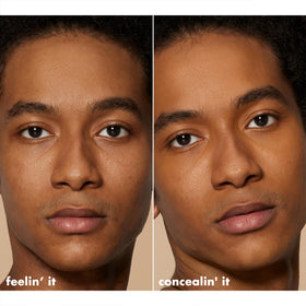 e.l.f. concealer before and after face crop showing concealment and natural finish benefit