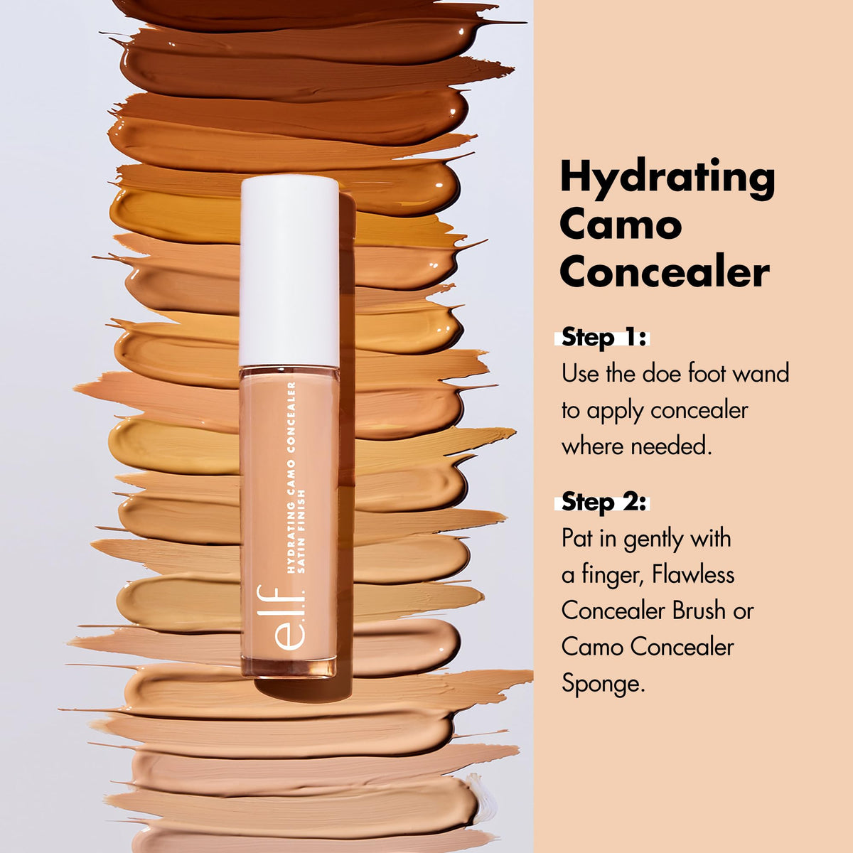 e.l.f. concealer swatches on arm displaying color match benefit