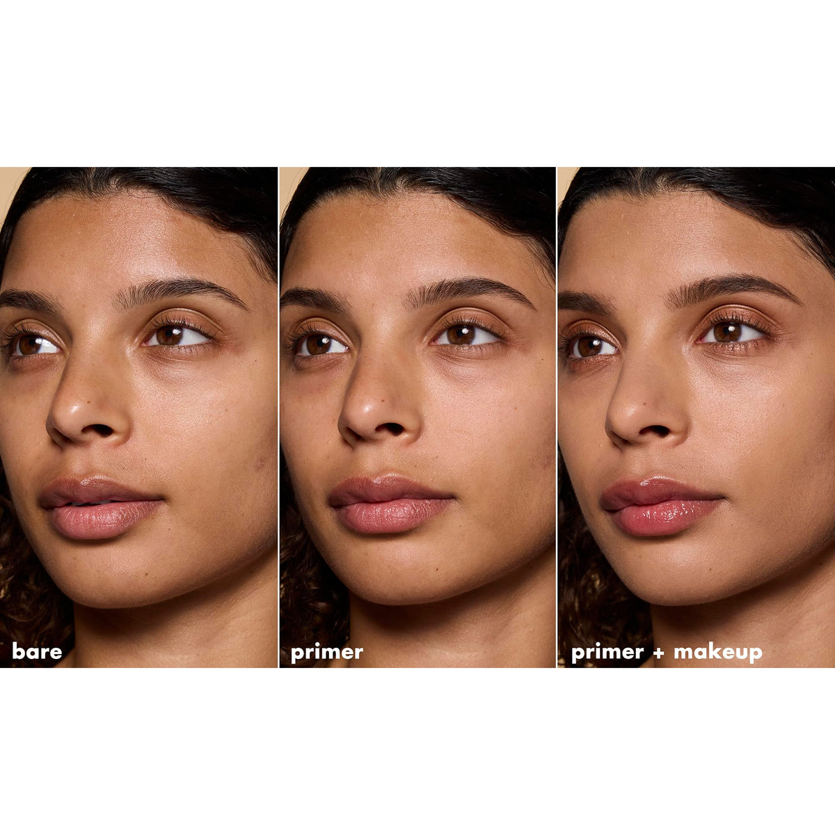 e.l.f. split-face before and after showing visible pore smoothing