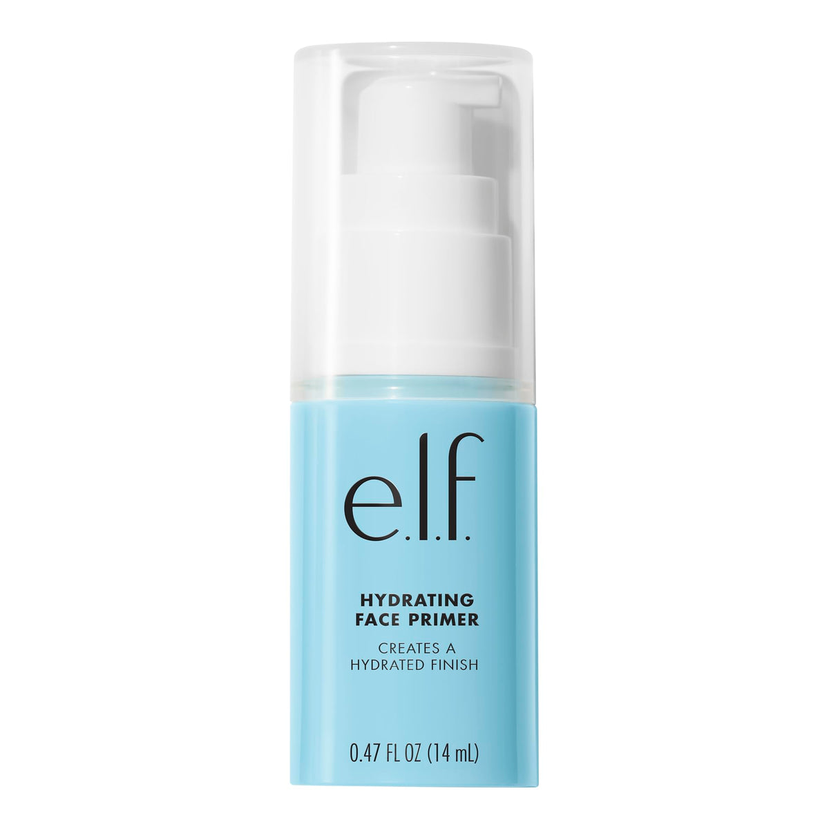 e.l.f. primer front bottle showing sleek packaging and brand