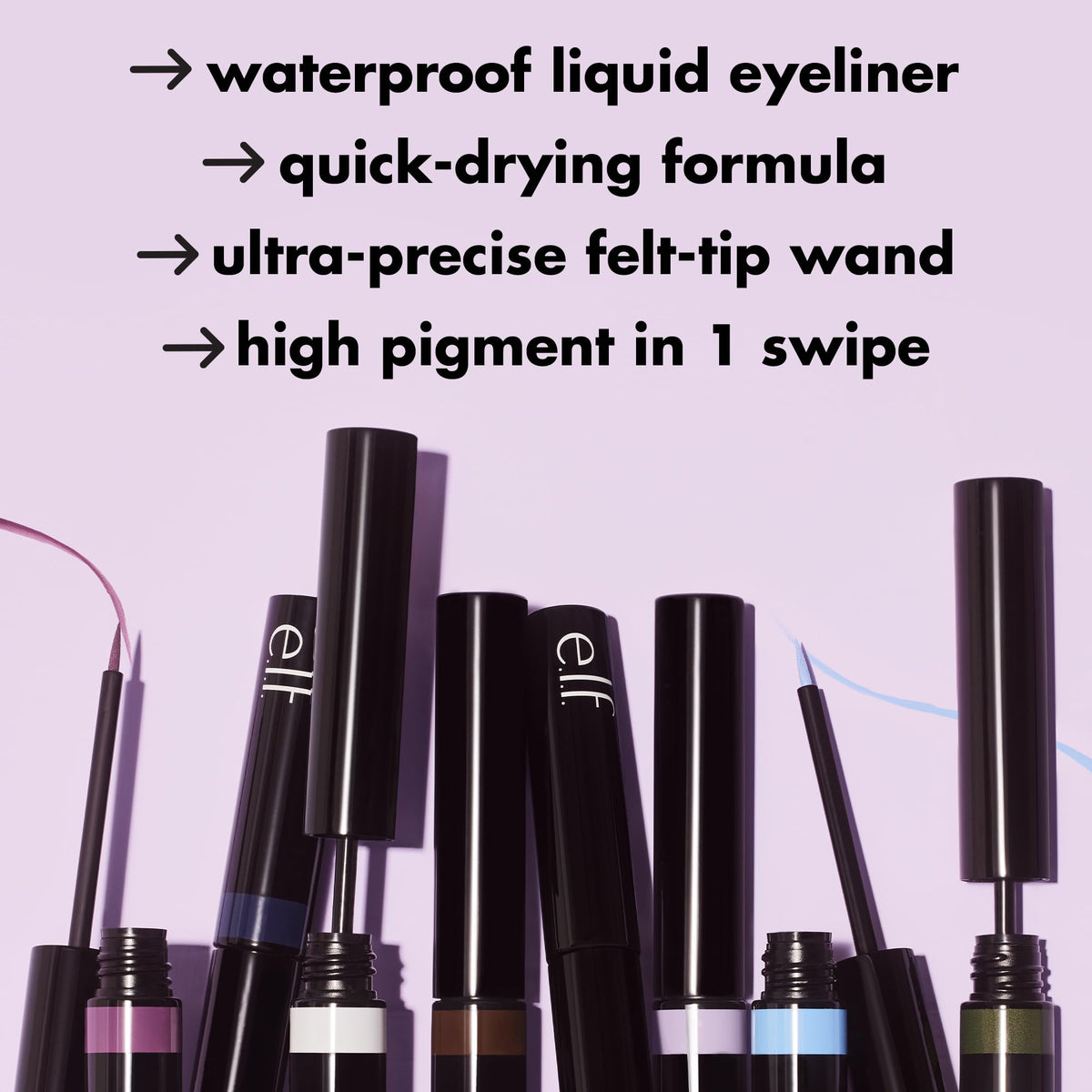 e.l.f. H2O Proof pen in hand demonstrating easy control for steady application
