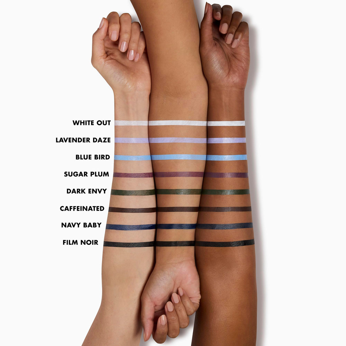 e.l.f. H2O Proof matte pigment swatches showing high color payoff and opacity