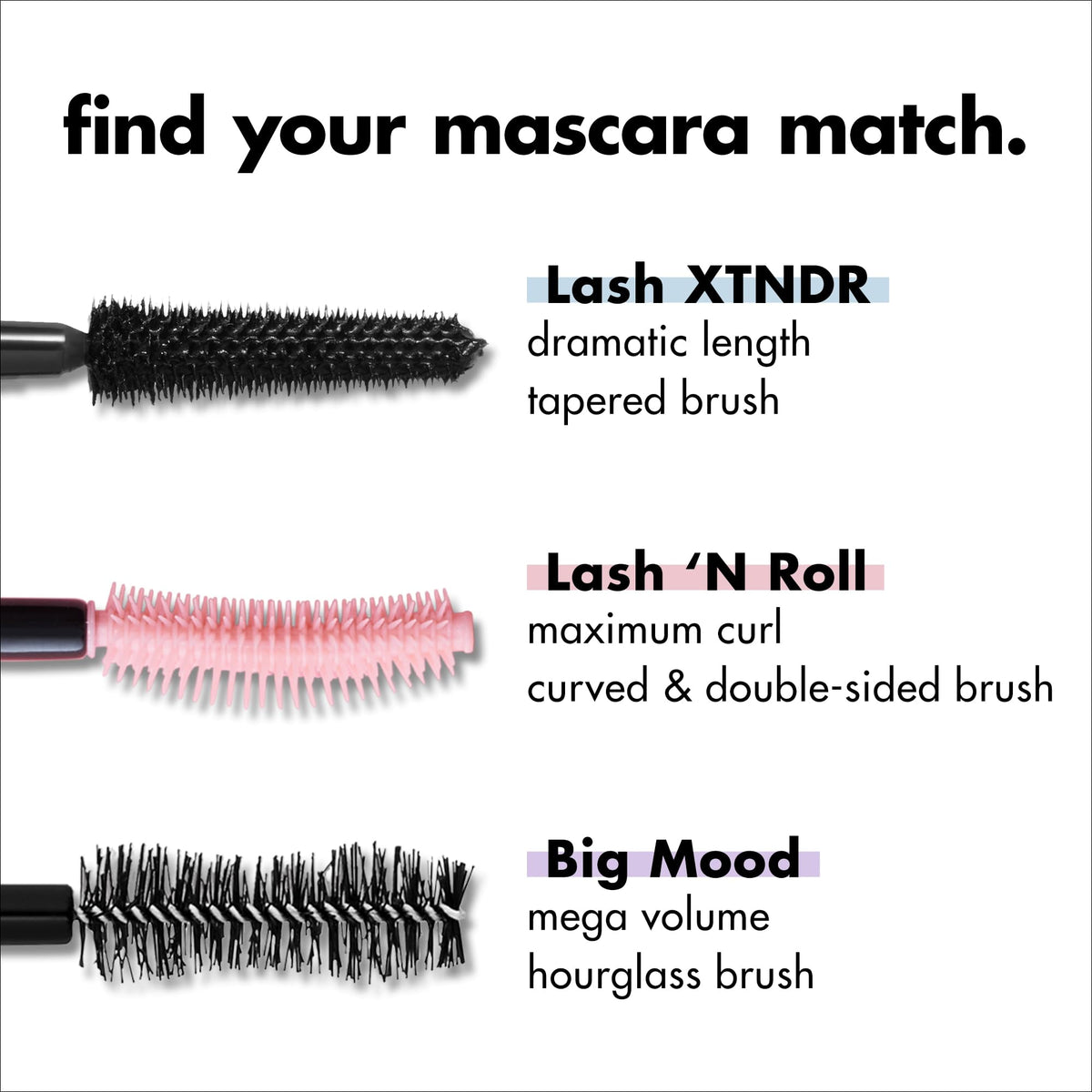 e.l.f. mascara wand beside ruler showing size and application control