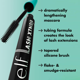 e.l.f. mascara texture swiped on skin showing tubing finish