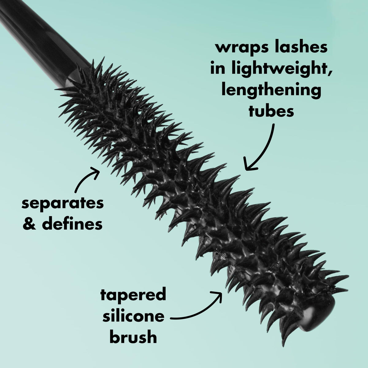 e.l.f. Lash XTNDR tubing texture on lash demonstrating flake-free finish