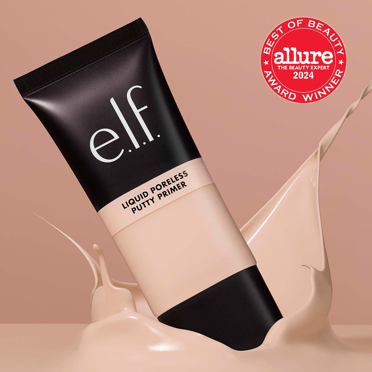 e.l.f. primer dispensed drop demonstrating lightweight texture and easy application