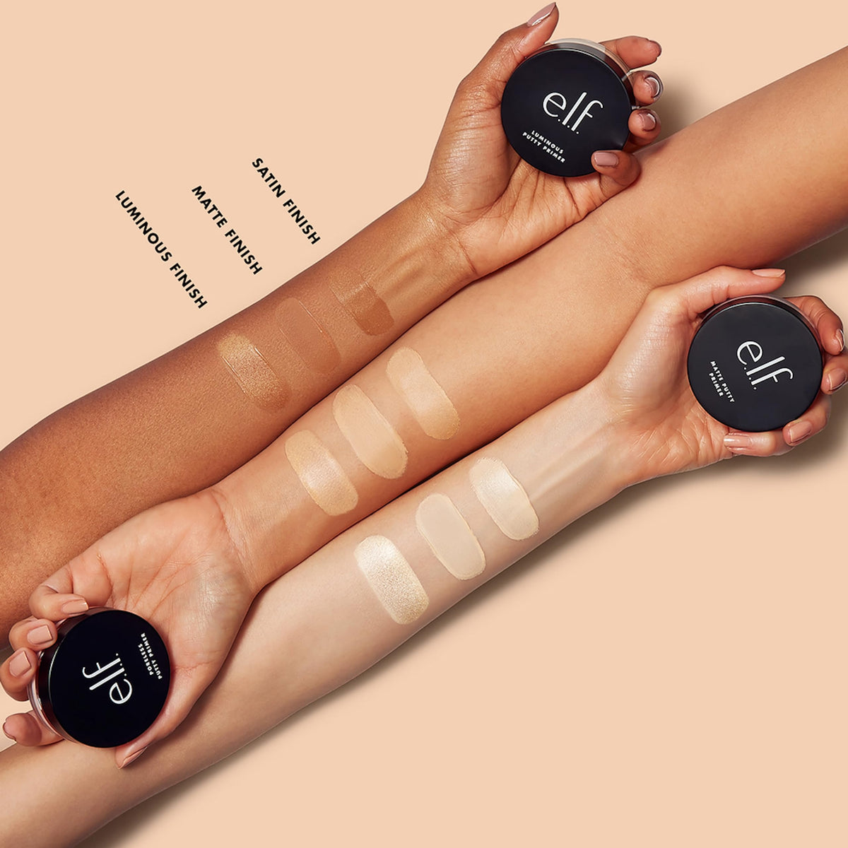 e.l.f. Matte Putty Primer being applied with applicator demonstrating hygienic precise use