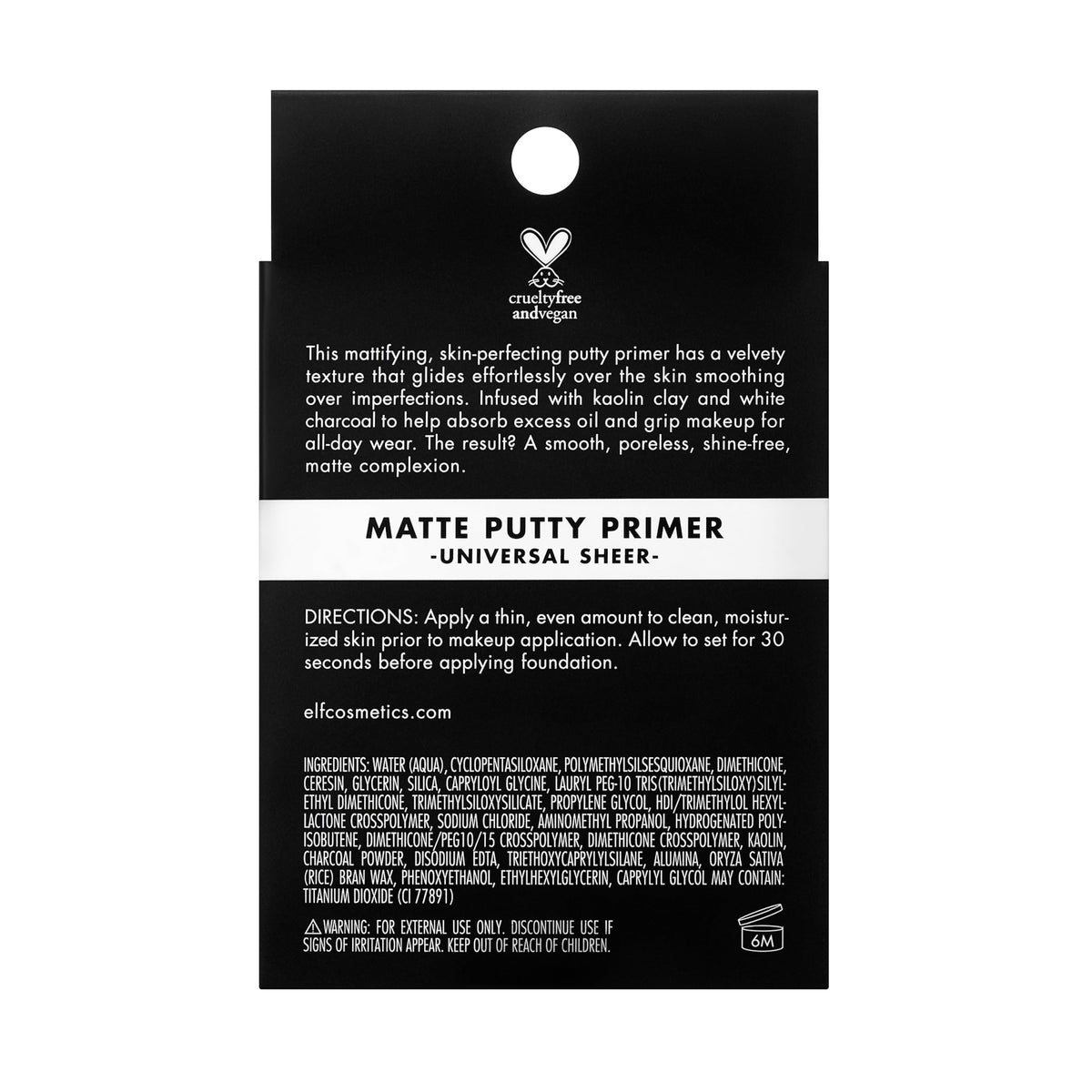 e.l.f. Matte Putty Primer on bathroom counter in routine setting promoting everyday mattifying benefit