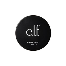 e.l.f. Matte Putty Primer next to a ruler showing 0.74 oz size for travel-friendly benefit