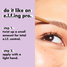 e.l.f. Micro-Fine Brow Pencil in use applying strokes to tail for refined, natural definition