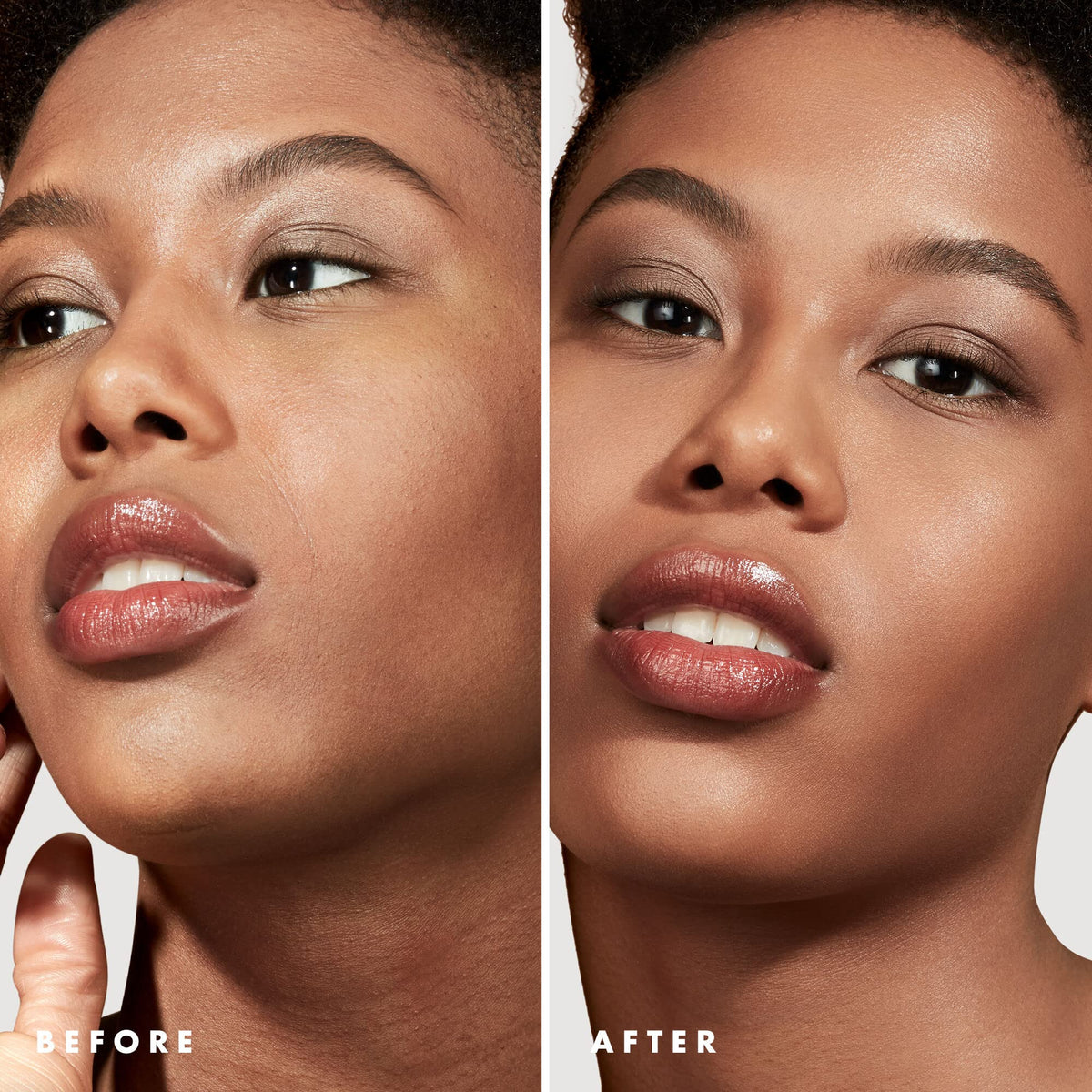 e.l.f. primer before and after pores appear refined and smoother