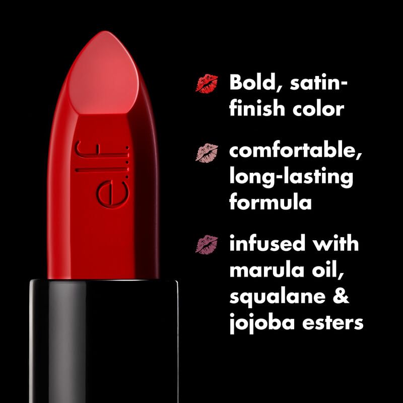 e.l.f. lipstick beside coin for scale showing compact size and portable convenience
