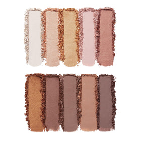 e.l.f. open palette swatches displayed on paper, shows shade variety and payoff