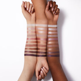 e.l.f. arm swatches showing shimmer and matte payoff for quick shade comparison