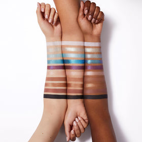 e.l.f. swatches on skin showing texture and true-to-pan color payoff