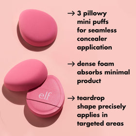 e.l.f. Pillow Puff applying foundation for streak-free finish