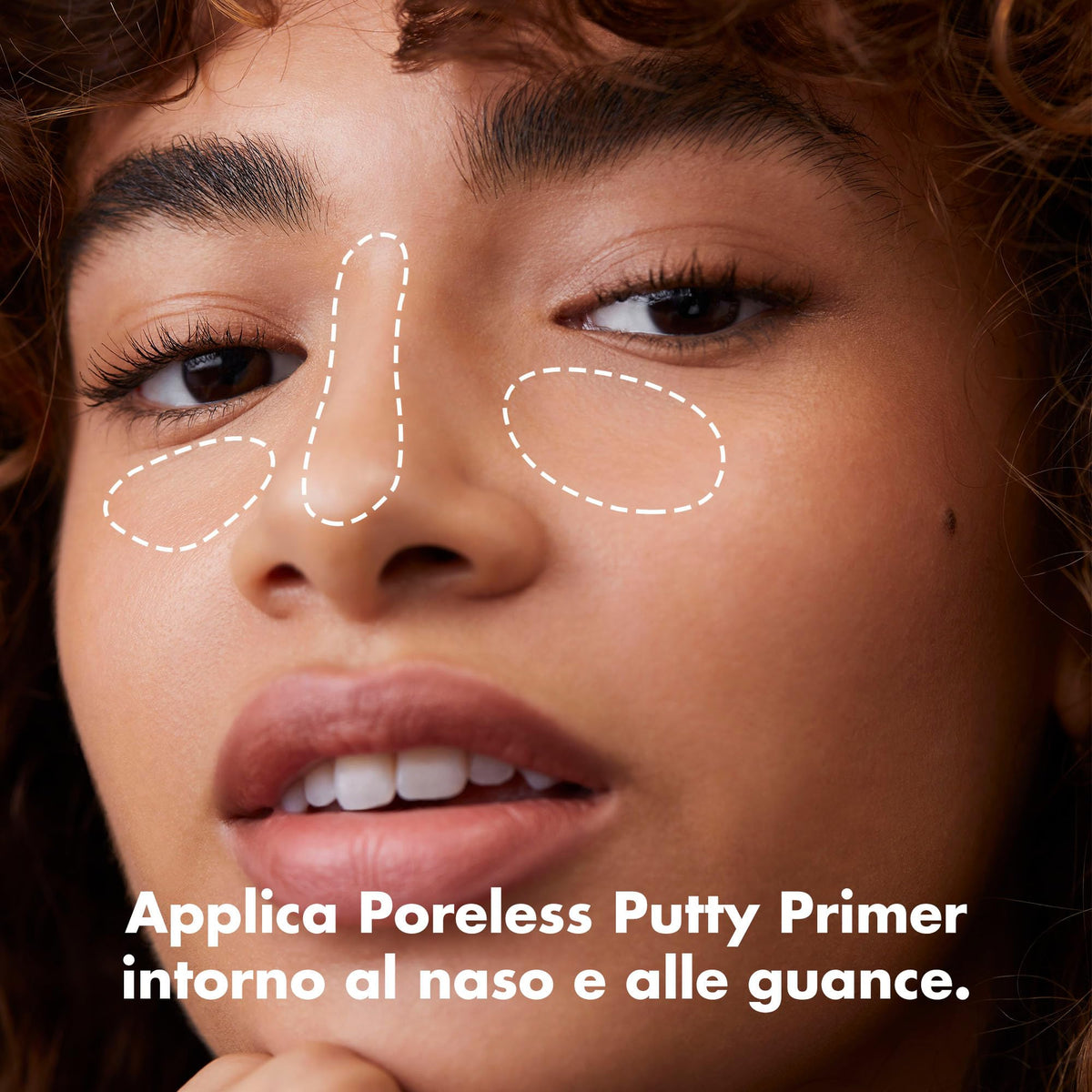 e.l.f. primer applied on fingers demonstrating easy blending and grip