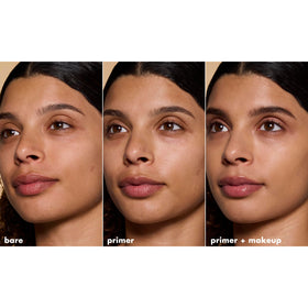 e.l.f. primer blended with foundation to show even coverage and longevity