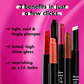 e.l.f. Pout Clout next to a credit card showing compact travel-friendly pen size