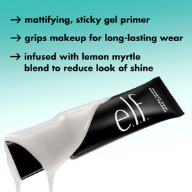 e.l.f. fingertip applying primer to skin demonstrating quick absorption and prep