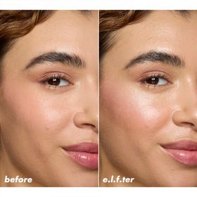 e.l.f. close‑up of pink pearl particles that create a soft reflective finish