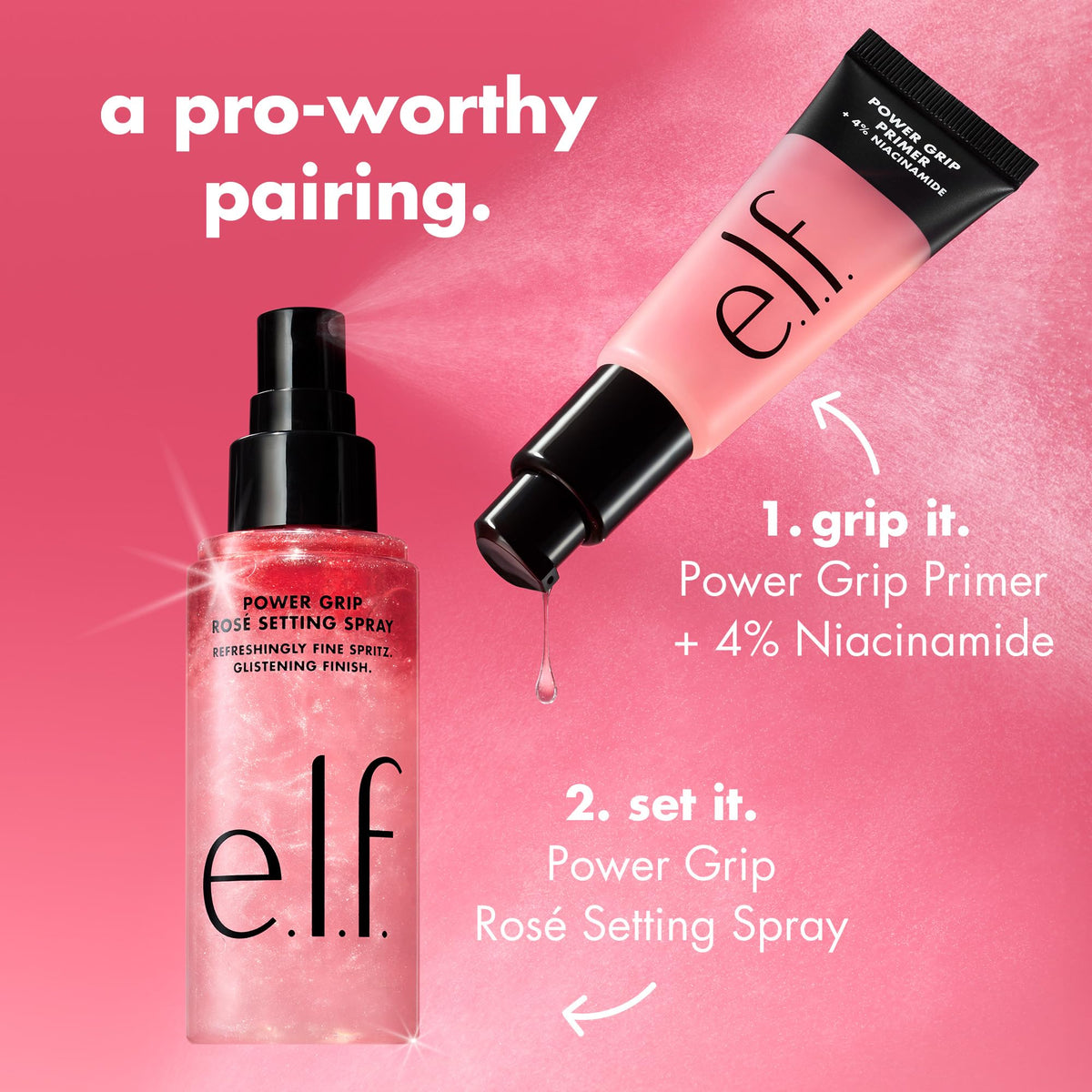 e.l.f. ingredient label highlighting niacinamide for brighter appearance