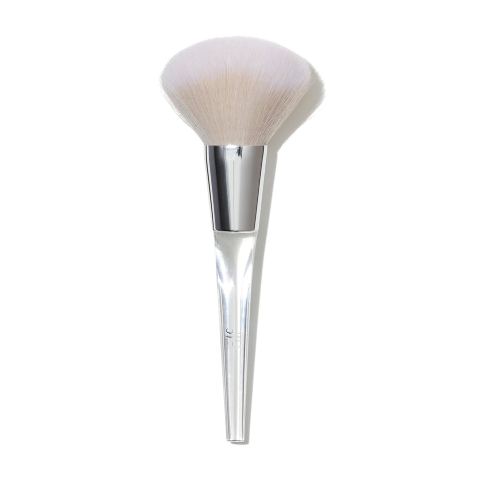 e.l.f. Precision Powder Brush front profile showing full brush and handle, for even application