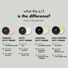 e.l.f. applying putty primer on hand demonstrating easy spread and matte finish benefit