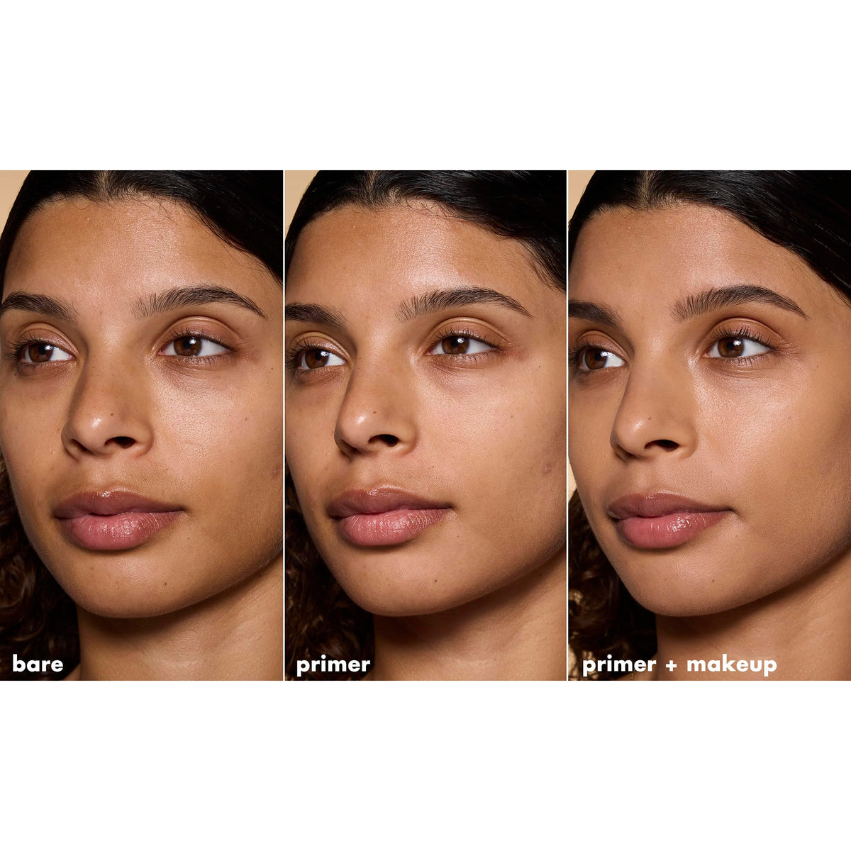 e.l.f. before and after foundation showing smoother skin and improved makeup hold