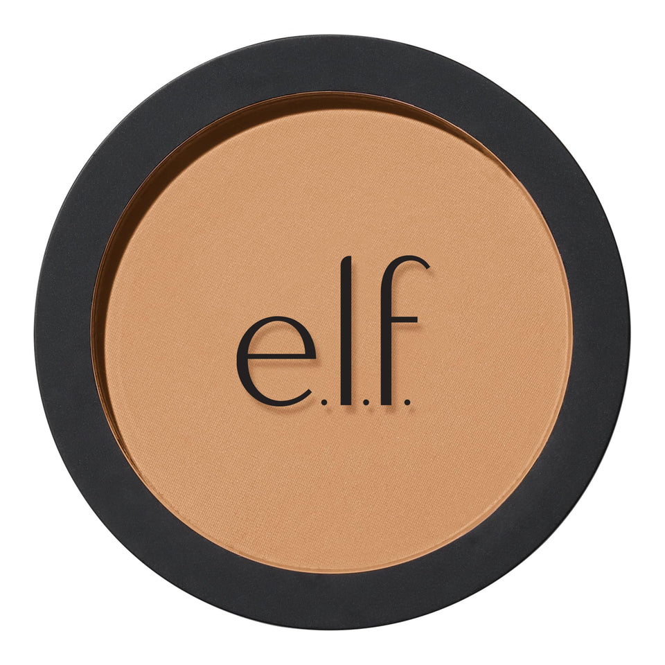 e.l.f. bronzer front compact showing sleek packaging and travel-friendly size benefit