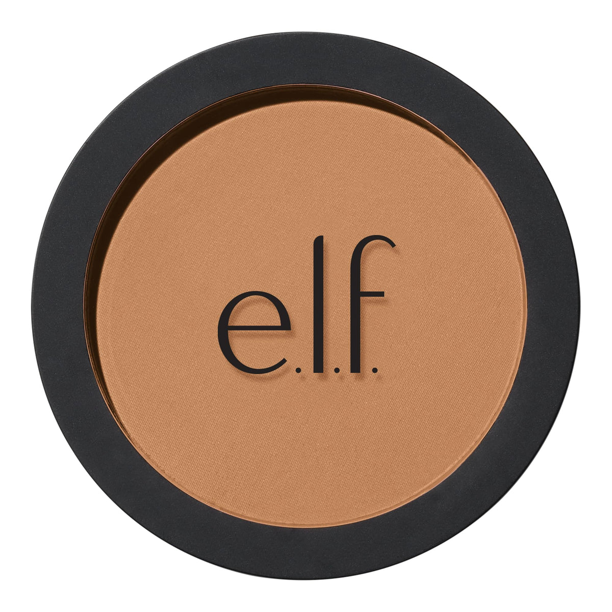 e.l.f. primer-infused bronzer compact front view showing sleek packaging and shade