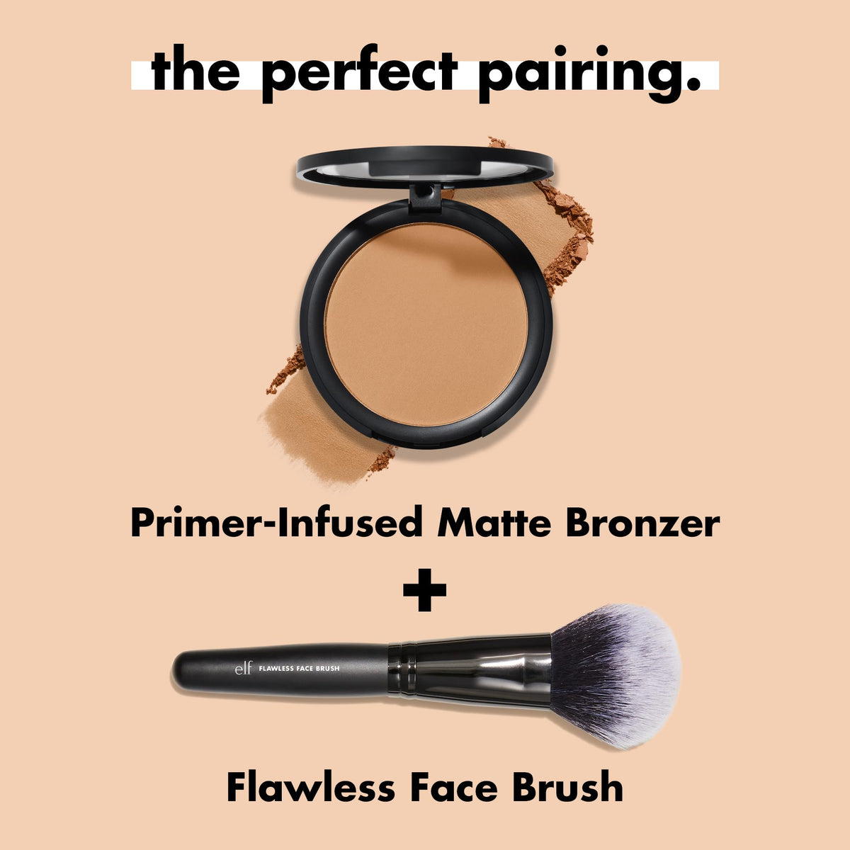 e.l.f. bronzer inside makeup bag in lifestyle scene showing everyday usability benefit