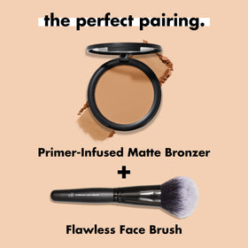 e.l.f. bronzer inside makeup bag in lifestyle scene showing everyday usability benefit
