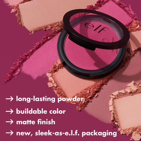 e.l.f. blush brush picking up product for smooth, even cheek application