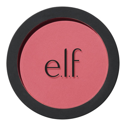 e.l.f. primer-infused matte blush front view shows shade and compact benefits long wear