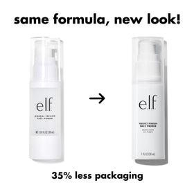 e.l.f. primer pump and cap detail emphasizing easy dispensing and travel-friendly closure
