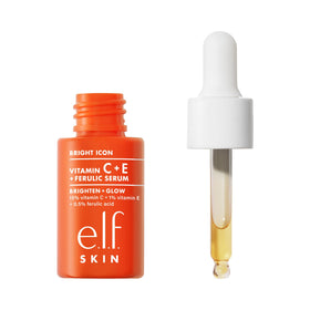 e.l.f. products beside toiletry bag illustrating travel-ready skincare convenience