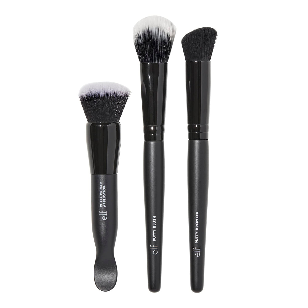 e.l.f. putty blush brush applying color to cheek for blended, natural-looking finish