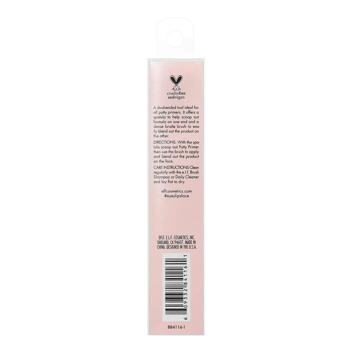 e.l.f. applicator on vanity conveying vegan cruelty-free beauty choice