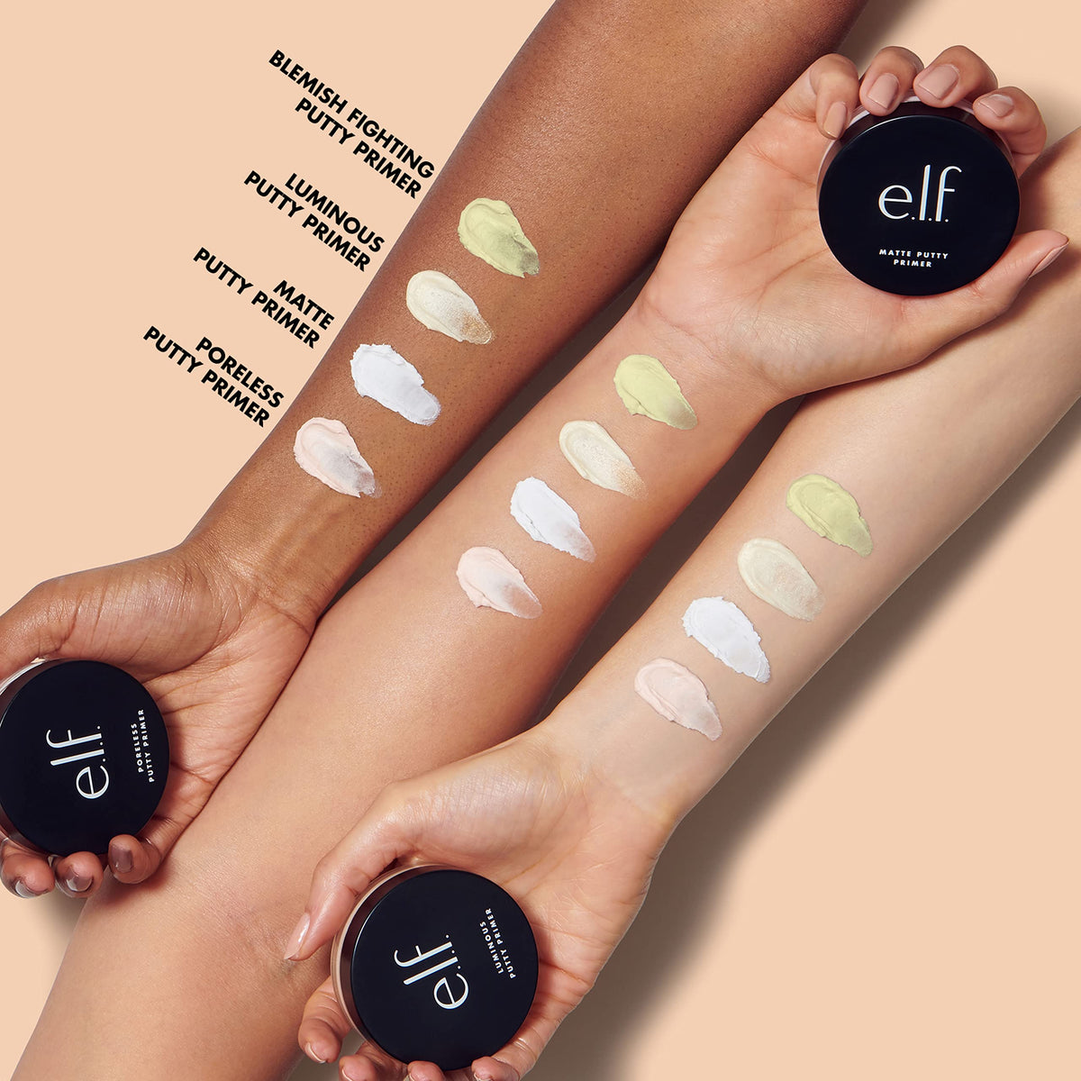 e.l.f. primer layered with foundation showing improved makeup grip and longevity benefit
