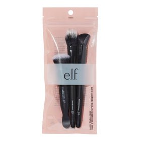 e.l.f. Putty Tools Trio front view showing brushes and packaging, fast application benefit