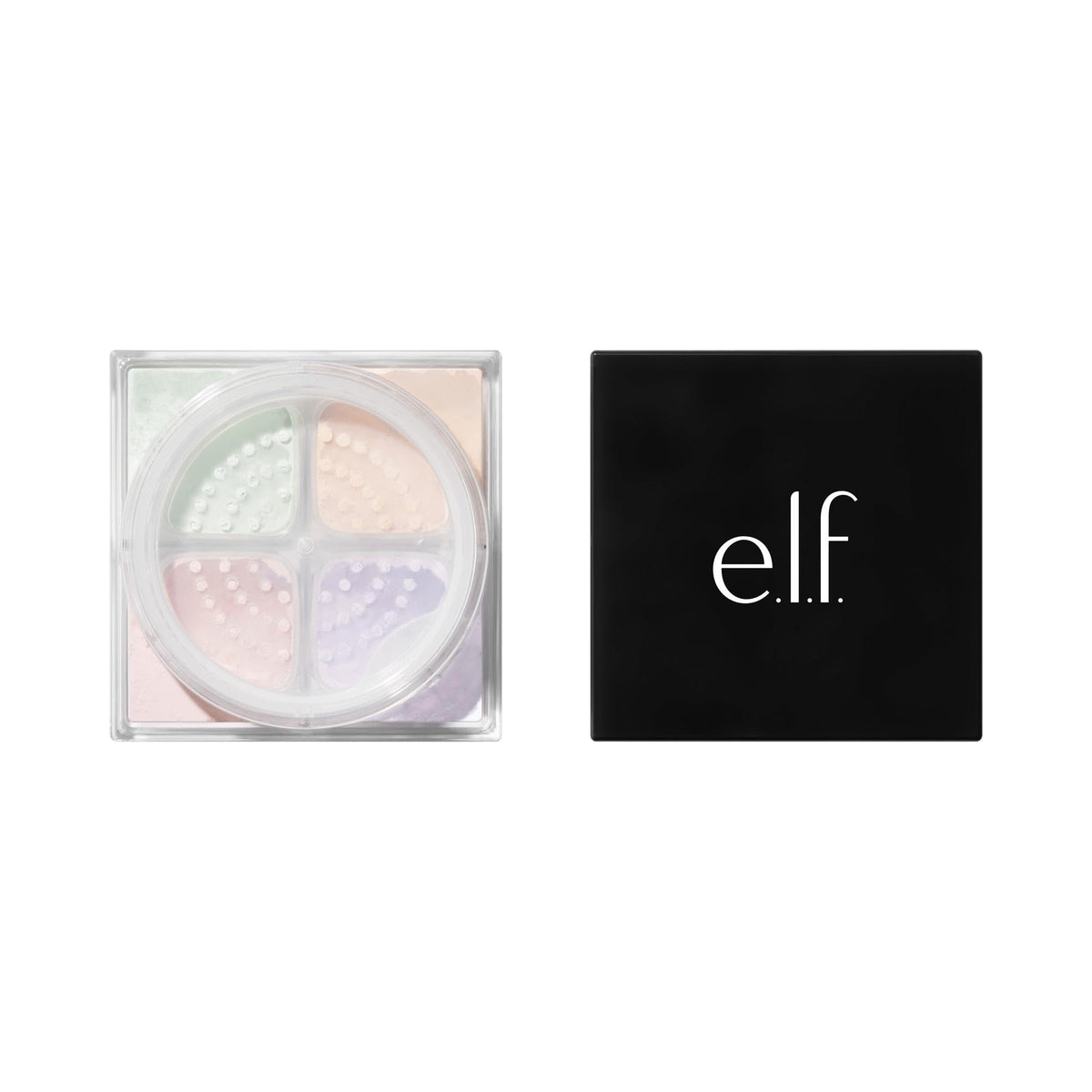 e.l.f. lifestyle image on dressing table showing powder quad as daily makeup essential