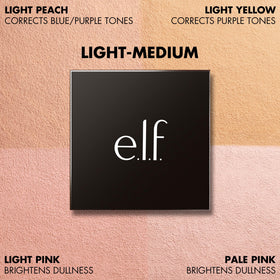 e.l.f. Set it Bright open top view reveals four pans and selection dial for precision