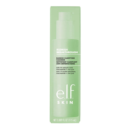 e.l.f. SKIN front packaging showing cleanser tube and brand clarity