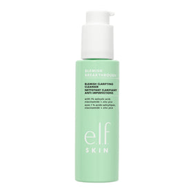 e.l.f. SKIN pump dispensing clear gel texture for gentle cleansing