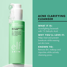 e.l.f. SKIN cleanser held in hand showing travel-friendly scale