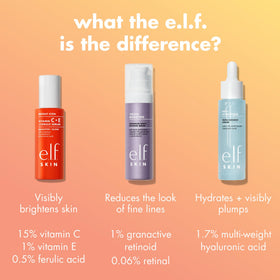 e.l.f. bottle label detail, displays ingredient highlights and clarity benefit