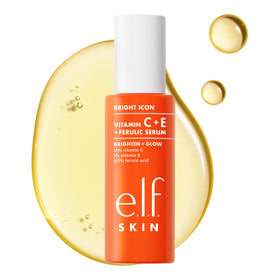 e.l.f. front packaging showing bottle and box, highlights brand and brightening benefits