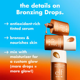 e.l.f. close-up drop of bronzing serum showing smooth texture and blendability benefit